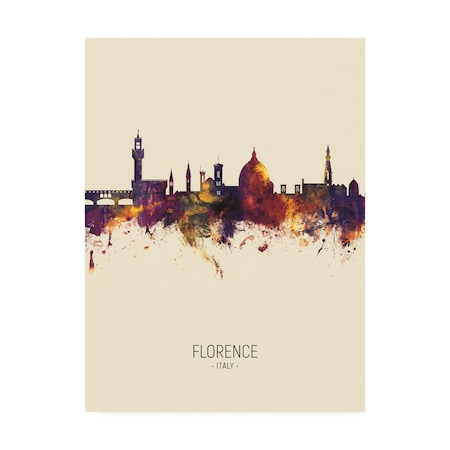 Michael Tompsett 'Florence Italy Skyline Portrait III' Canvas Art,35x47